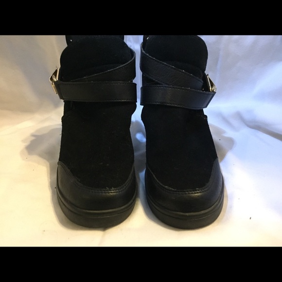 Black suede wedge booties - Picture 5 of 5